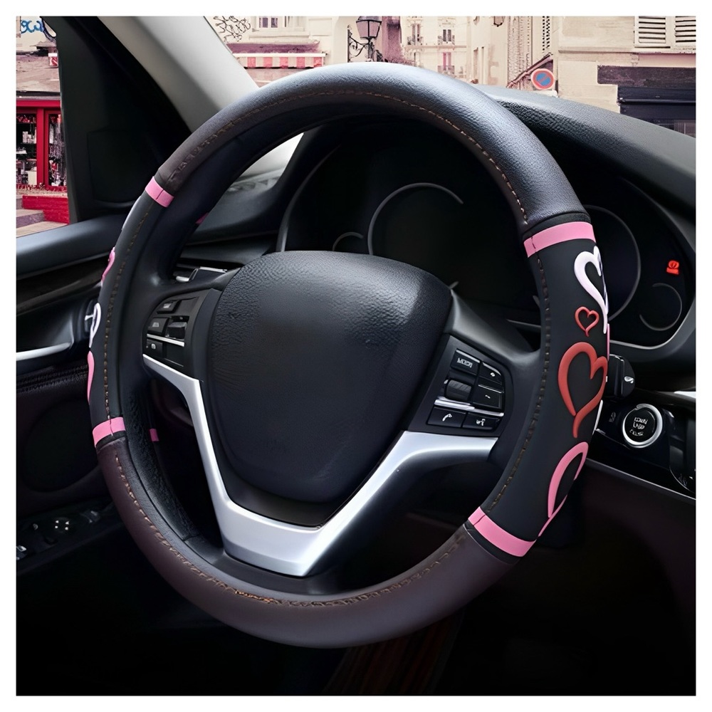 Black Hearts Steering Wheel Cover